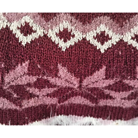 Eddie Bauer Sweater Size M Burgundy Maroon Pullover Crewneck Preppy Academia - Picture 5 of 15